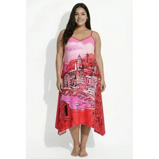 Ulla Popken Strandkleid Urlaubsmotiv Rot 50/52