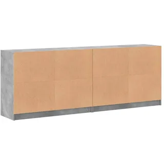 vidaXL Bücherschrank mit Türen 204 x 37 x 75 cm Grau