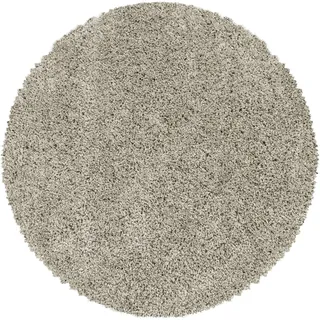 Carpetsale24 Shaggy Hochflor Teppich 80 cm Rund Natur weich flauschig modern einfarbig Für Eingangsbereich oder kleine Nischen für Wohnzimmer Schlafzimmer Flur