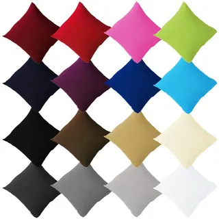 Buymax® Kissenbezug 80x80 cm (2er-Set) 100% Jersey Baumwolle - Kissenbezüge für Kissen 80 x 80 cm - Braun - Kopfkissenbezug mit Reißverschluss - Kissenhülle - Oeko-Tex Zertifiziert