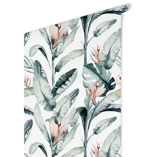 K&L Wall Art Vliestapete »Kinder Vliestapete«, Dschungel Bananenblatt, mehrfarbig, matt - bunt