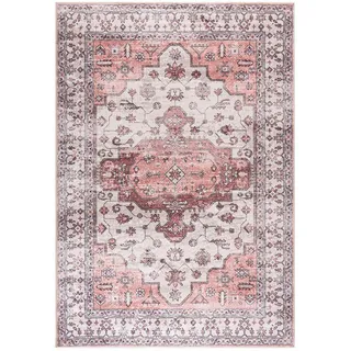 mazovia Teppich, Pink, Beige, Textil, Baum/Pflanze/Natur, Rechteckig, 160x230 cm, Oeko-Tex® Standard 100, Teppiche & Böden, Teppiche, Moderne Teppiche