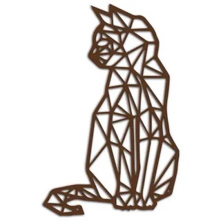 Namofactur Wandtattoo Polygon Katze XXL Wandtattoo braun