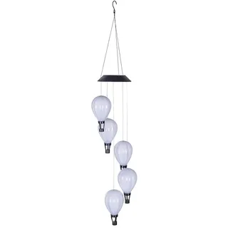Hi LED Solar Windspiel 5 Ballons weiß
