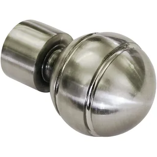 GARDINIA Gardinenstangen-Endstück Kugel 2-läufig Ø 19 mm 240 cm Silber/Weiß