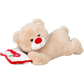 Teddybär Kuschelbär Schlafbär liegend auf Kissen 44 cm lang Plüschbär Kuscheltier samtig weich