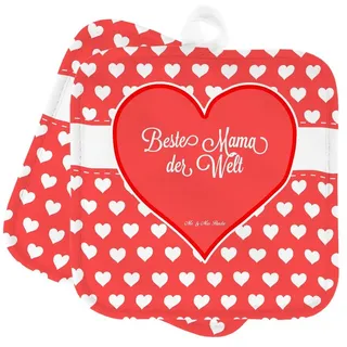 Mr. & Mrs. Panda Topflappen Mama - Geschenk, Mutter, Ofenhandschuh, Topflappen lustig, Mutti, Top, (1-tlg)