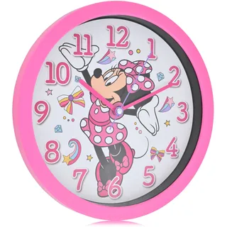 Accutime Minnie Mouse Kinder-Wanduhr – 30,5 cm analoge Uhr für Kinder, batteriebetriebene bunte Uhr – schnurlose Kinderuhr, moderne Klassenzimmer- und Schuluhr – lustige und magische Zeitanzeige für