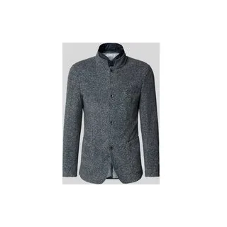 Slim Fit Sakko mit Stehkragen und Brusttasche, Blau, 28