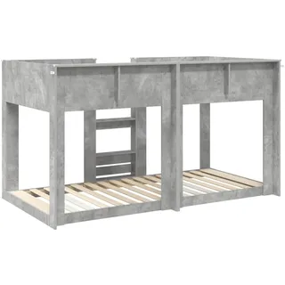 vidaXL Etagenbett Beton Grau 90 x 200 cm Holzwerkstoff grau