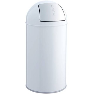 Abfallbehälter 30l Metall mit Push-Einwurfklappe weiß