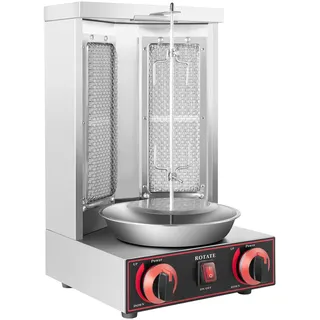 3kw Dönergrill, Gas Kebab Machine, Vertical Gyrosgrill, Einstellbare Feuerkraft, 360° Drehen Schaschlikgrill Rotissiere, Grill für Zuhause Hähnchengrill, Tischgrill Gyros