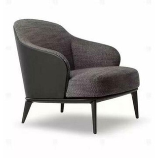 JVmoebel Loungesessel, Design Lounge Club Relax Sessel Stuhl Polster Fernseh Holz 1 Sitzer grau
