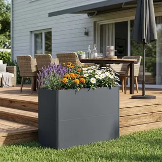 Design Hochbeet Balkonhochbeet mit Alumium Profil 100x50x77 cm