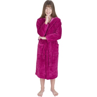 Kinderbademantel WEWO FASHION "8514" Bademäntel Gr. 152, lila (himbeere) Kapuzenbademäntel für Mädchen & Jungen