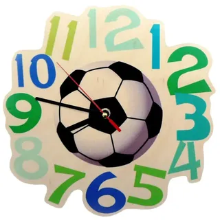 Hess Holzspielzeug Wanduhr "Fussball" in Bunt | Gr.: onesize