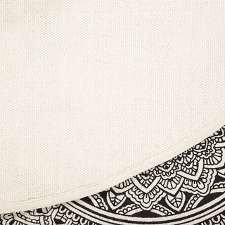 Teppich schwarz/creme Baumwolle ø 120 cm Mandala-Muster HIZAN