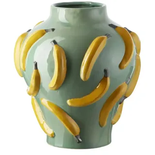 Möbel Kraft Vase Bananen ¦ grün ¦ Keramik ¦ Maße (cm): H: 37,5 Ø: 34.0
