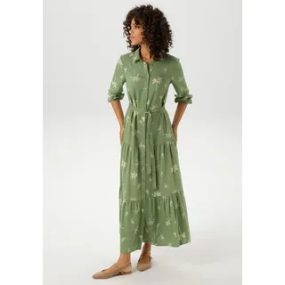 Aniston CASUAL Maxikleid Palmen Grün 38