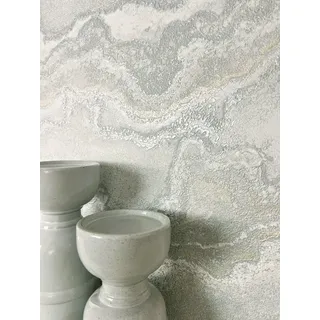 Newroom Vliestapete Dione Silver Tapete Marmortapete Marmor,Metallic,Struktur, Silber Tapete Modern Marmor - Marmortapete Marmoroptik Grau Gold 3D Optik Glamour Metallic Struktur für Schlafzimmer Wohnzimmer Küche, Marmoroptik silberfarben