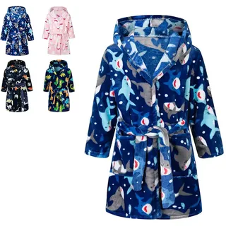 CROOUTN Bademantel Kinder mit Kapuze für Jungen Mädchen Bademäntel Morgenmantel kuschelig warmen und weichen Pyjamas Kleinkind Coral Fleece Hoodie Roben 2-9 Jahre - 2-3 Jahre