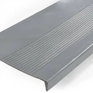 Stufenmatten Gummi Feinriefen Grau 60x30x4cm