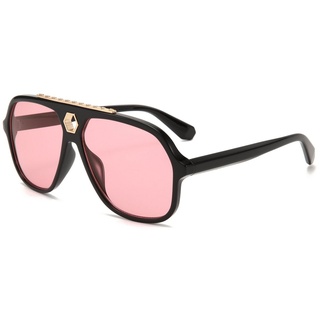 PACIEA Sonnenbrille Doppelbalkenrahmen Polarisiert Oversized Blendfrei Damen Herren rosa