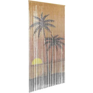 vidaXL Insekten-Türvorhang Palmendruck 100x200 cm Bambus