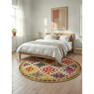 benuta nest Casa Kurzflorteppich Ø 120 cm Beige