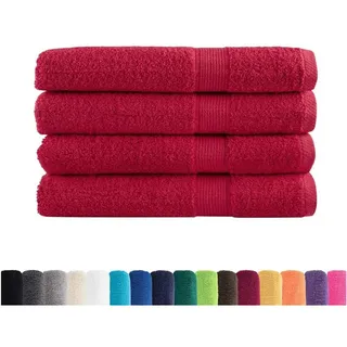 vidaXL SOLUND Handtuchset 4-tlg. rot