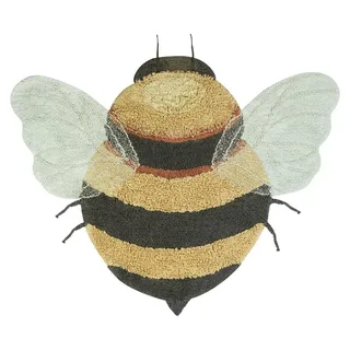 Lorena Canals Bee Wollteppich 150 x 115 cm Dunkelgrau/Honey