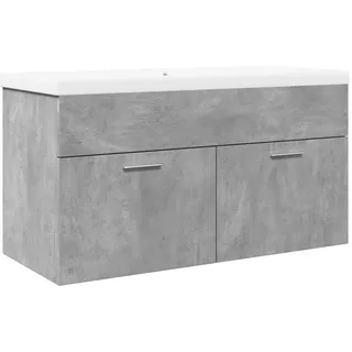 vidaXL Waschbeckenunterschrank mit Einbaubecken 80 x 50 x 40 cm Betongrau