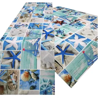 Tischdecke/Mitteldecke/Läufer/Druckmotive/Tischwäsche/Versch. Motive/Maritim/Sommer/Tafeldecke (TW 8200, 40x90cm)