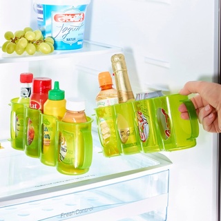 genialo Kühlschrank-Flaschenfach | Organizer Ablagefach Flaschenhalter | für Flaschen und Dosen | Kunststoff | grün