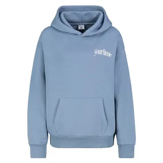 SUBLEVEL Hoodie Stylisches Kleidungsstück mit floralem für Damen Baumwolle Regular fit ohne Kragen bedruckt atmungsaktiv blau S