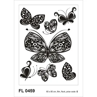 Sanders & Sanders Wandtattoo Schmetterlinge Schwarz 65 x 85 cm 600260