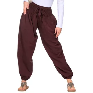 KUNST UND MAGIE Haremshose Kunst&Magie Damen Pluder-/Haremshose Sommerhose Hippie Wellness Yoga braun 38-42 (L/XL)