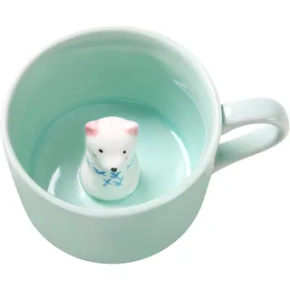 Eisbär-Keramiktasse mit verstecktem 3D-Tier-Innenbecher, 237 ml, handgefertigte Cartoon-Kaffeetasse, schöne Tasse für Weihnachten, Überraschungsgeschenke für Freunde und Familie (Eisbär, 227 ml) )