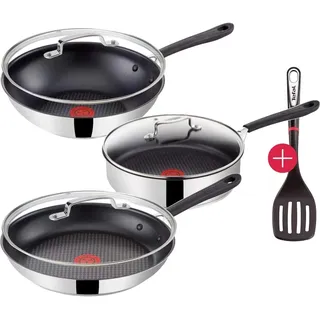 Tefal G435S8 Jamie Oliver Induktion Pfannenset mit Glasdeckel 7 tlg Pfanne Wok