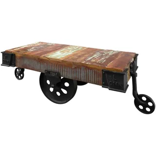 MASSIVMOEBEL24.DE Couchtisch mehrfarbig Altholz 120 x 60 x 43 cm