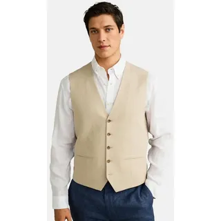Next Anzugweste Weste aus strukturierter Leinenmischung (1-tlg) beige 48 (GB: 38R)