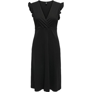Only Kleid knielang - Onlmay Life S/L Wrap Midi Dress - XS - für Damen - Größe XS - schwarz - XS