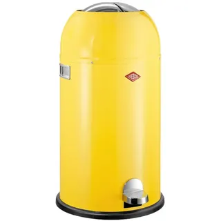 WESCO Mülleimer Kickmaster Abfallsammler mit Dämpfer, mit Metalleinsatz, Fußtritt, Klappe, Griff und Bodenring gelb