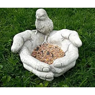Garden Mile klassisch Stein Optik Vogel in Hand Garten Figur Garten Skulptur Garten Vogel Dosieranlage Zier Vogel Bade