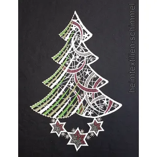 PLAUENER SPITZE ® Fensterbild WEIHNACHTSBAUM Stern WINTER Tannenbaum WEIHNACHTEN