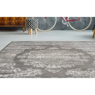 calo-deluxe Teppich CALO-DELUXE "Rossa 808" Gr. 2, grau (anthrazit), B:80cm H:5mm L:150cm, Kunstfaser, Teppiche, Teppich, Vintage Design, Wohnzimmer