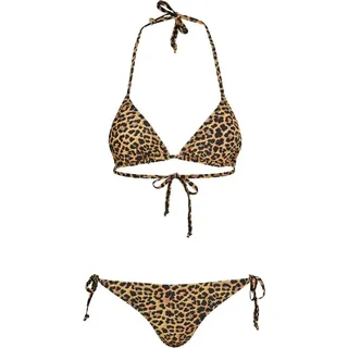 URBAN CLASSICS Animal Print Bikini Yellow / Black L