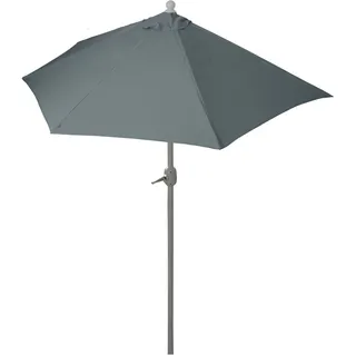 Sonnenschirm Halbrund Lorca, Halbschirm Balkonschirm, Uv 50+ Polyester/alu 3kg 270cm Anthrazit Ohne Ständer