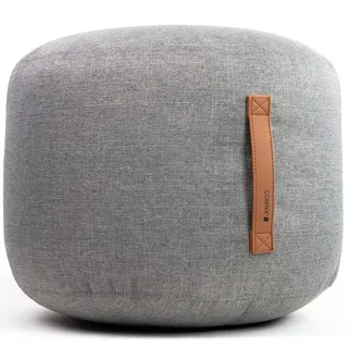 Coninx Pouf Hocker - 50 cm x 40 cm Woll Pouf grau - Bequemer Sitzhocker oder Fußhocker, Sitzpouf - Vielseitiger Sitzsack Erwachsene und Kinder - Sitzkissen Boden - Bodenkissen aus Wolle