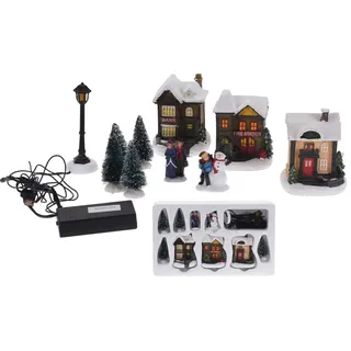 Spetebo Weihnachtsdorf Weihnachtsdorf mit LED Beleuchtung warmweiß, beleuchtet